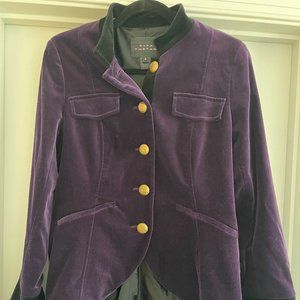 Pink Tartan | Purple Velvet Riding Military Blazer